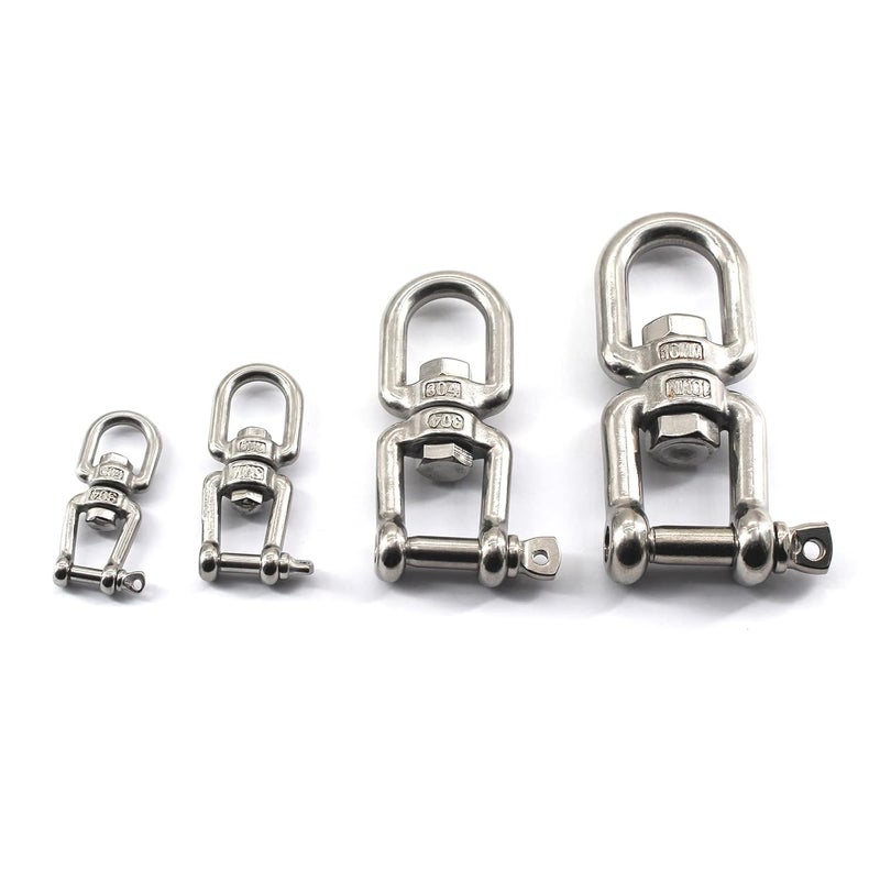 Faspiroty 304 Stainless Steel M14 Jaw Eye Swivel Ring Shackle 360° Swivel Ring Connector - Image 5